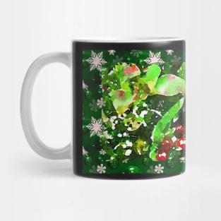 Holiday berries and floral print Mug